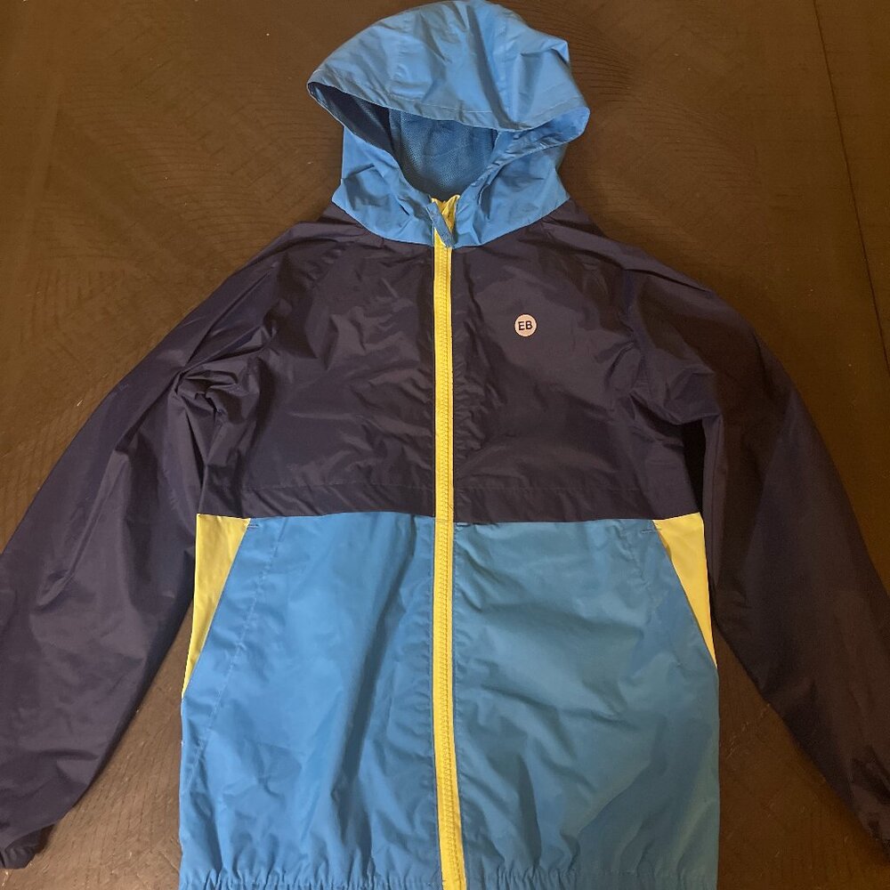 Eddie Bauer Kids Colorblock Windbreaker Jacket – Blue/Navy/Yellow (Size 7)